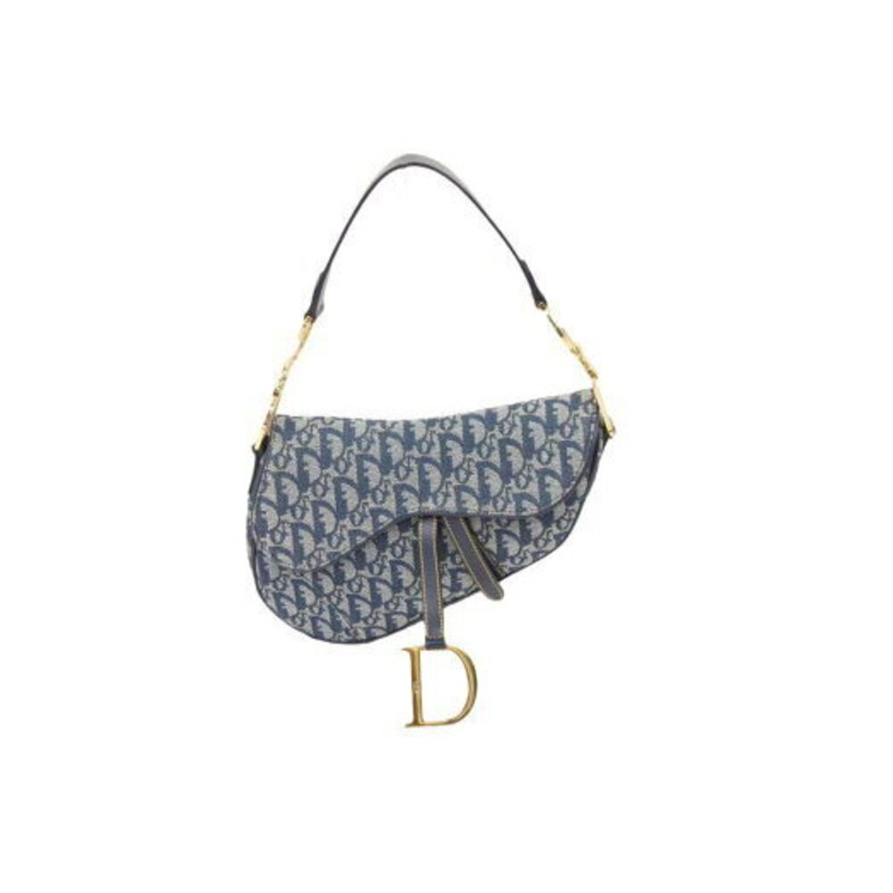 Christian Dior Saddle Bag logocharm denim blue